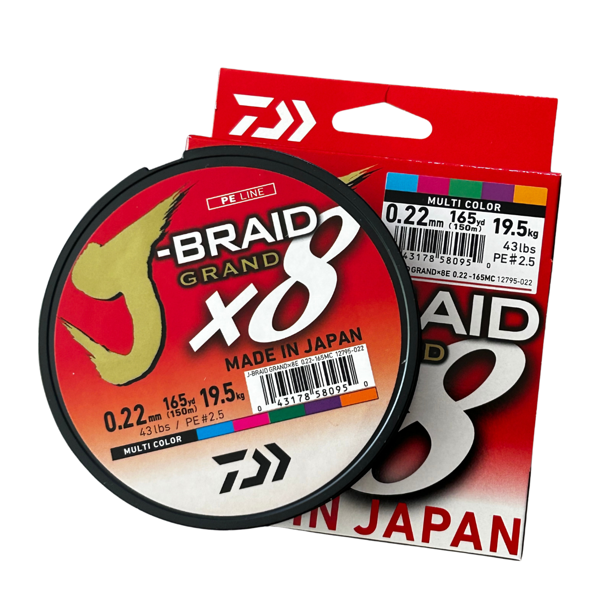 Tresse Daiwa J-Braid Grand X8 Multicolore