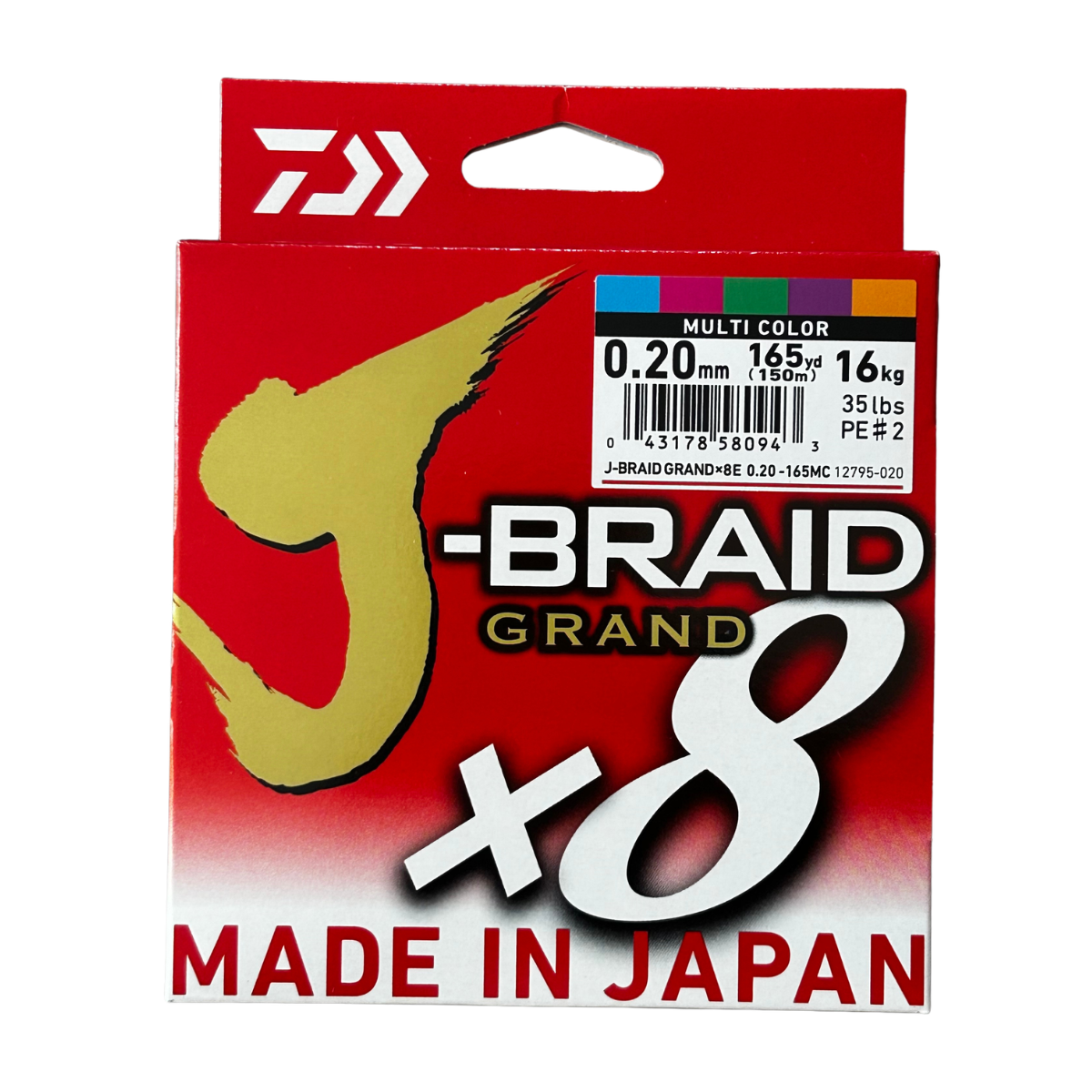 Tresse Daiwa J-Braid Grand X8 Multicolore