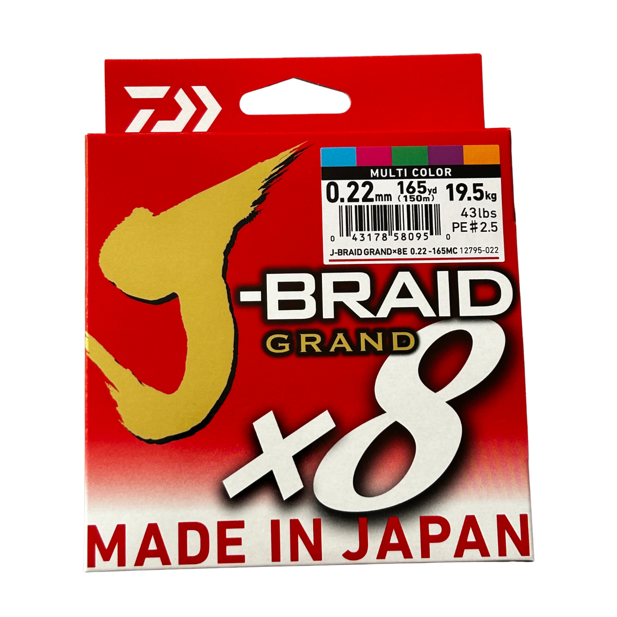 Tresse Daiwa J-Braid Grand X8 Multicolore